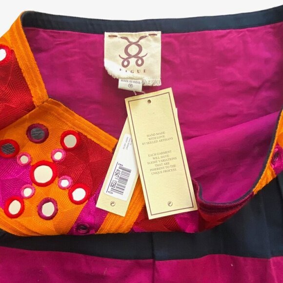 Figue Embroidered Mirrored Paillette Cora‎ Mini Skirt Size 10, NWT - Picture 6 of 13
